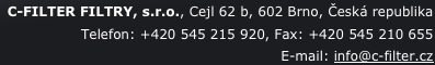 Kontakt na společnost C-filter filtry, s.r.o.